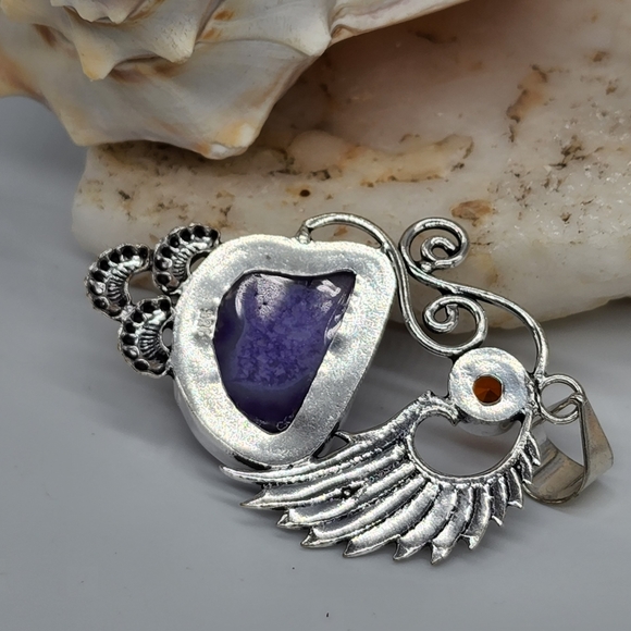 Beautiful Purple Agate StoneSilver Pendant - Picture 5 of 6